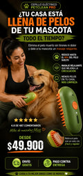 Cepillo de vapor para gatos eléctrico. 3 usos en 1